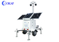 Tour de caméra de sécurité montée sur une remorque de surveillance CCTV solaire mobile