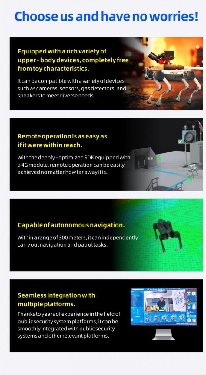 OKAF AI Surveillance Autonome Robot de patrouille de sécurité Robot de garde industriel Robot chien de sécurité intelligent Robot quadruplé 1