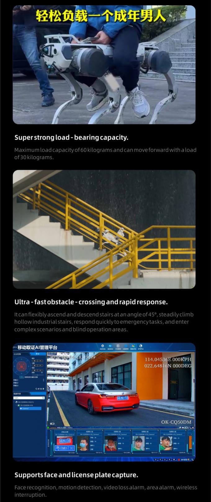 OKAF AI Surveillance Autonome Robot de patrouille de sécurité Robot de garde industriel Robot chien de sécurité intelligent Robot quadruplé 3