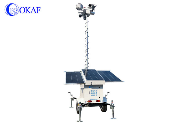 3 - personnes mobiles de remorque de sécurité de la sentinelle 10m comptant la tour de surveillance de télévision en circuit fermé de 1080P 4G GPS