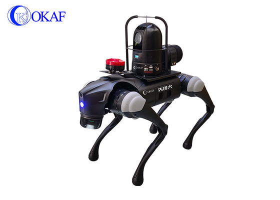 OKAF Aéroport métro train à grande vitesse chien robot quadrupède biomimentique AI reconnaissance faciale chien robot de patrouille de sécurité