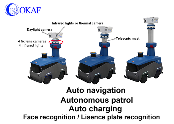 Patrouille de sécurité robot intelligent de recharge automatique pour une grande zone d'usine gardien de porte d'école